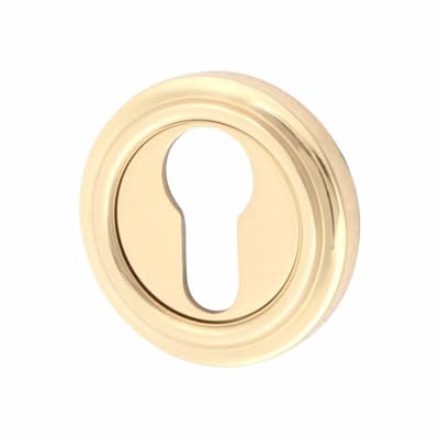 Parisian Escutcheon - 53mm Diameter - Euro - Polished Brass