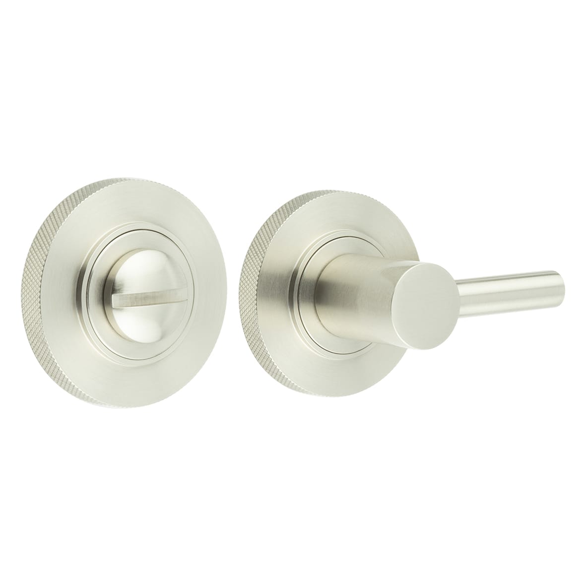 Easy Turn & Release with Knurled Rose - 50mm Diameter - Satin Nickel