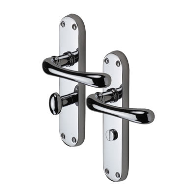 Polished Chrome Bathroom Door Handles - Donna Range - 183 x 42mm