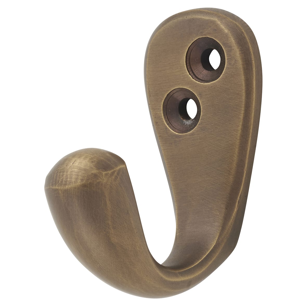 Victorian Single Coat Hook - 44 x 23mm - Antique Brass
