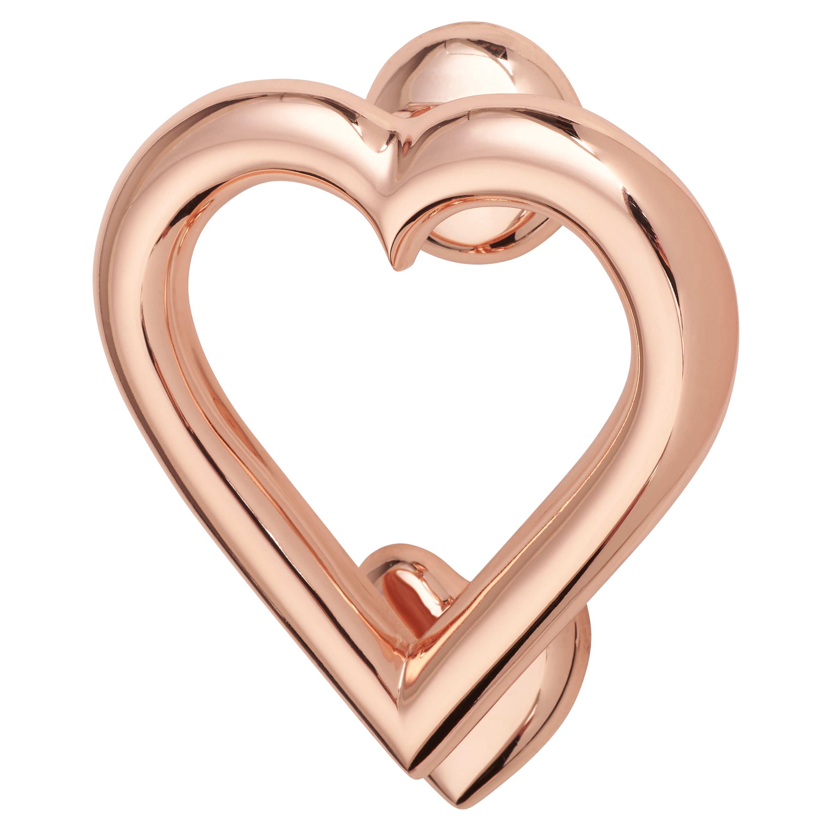 Heart Door Knocker - Polished Copper - 120 x 110mm