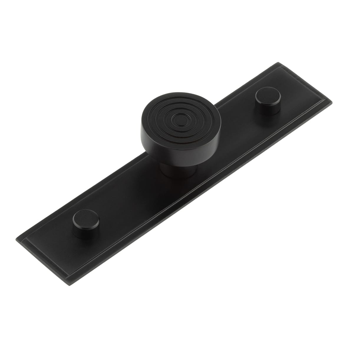 Murray Round Cabinet Knob on Stepped Backplate - 30mm Diameter - Black
