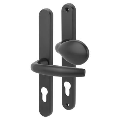 77G/3830N/1530 Black uPVC Multipoint Lever/Pad Door Handles - 92/62mm c/c - Atlanta Range