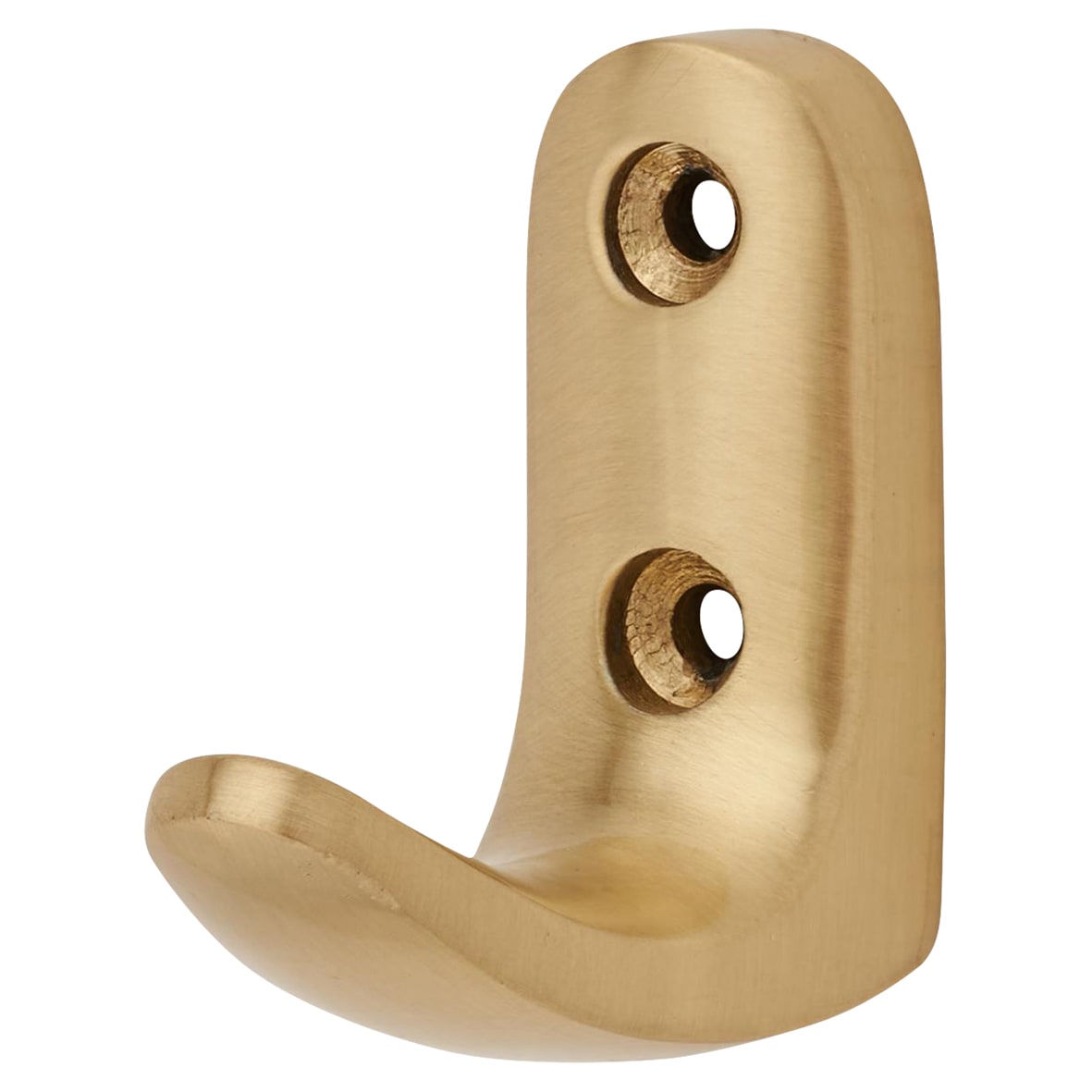 Heavy Duty Single Coat Hook - 45 x 43mm - Satin Brass