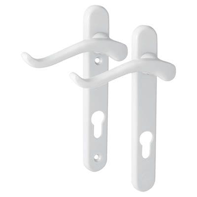 Windsor uPVC Scroll Multipoint Door Handle - 92mm c/c - LH - White