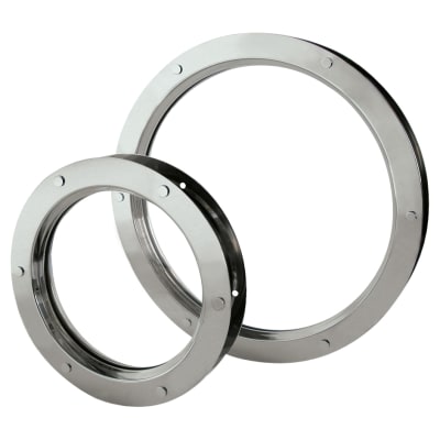 Single Glazed Round Vision Panel - 428mm Diameter - - Satin Stainless Steel