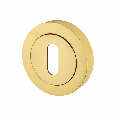 Escutcheon - 50mm Diameter - Keyhole - Polished Brass