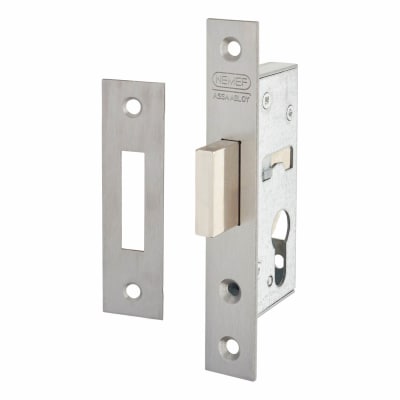 9600 Narrow Style Euro Deadlock - 45mm Case - 30mm Backset - Satin Stainless Steel