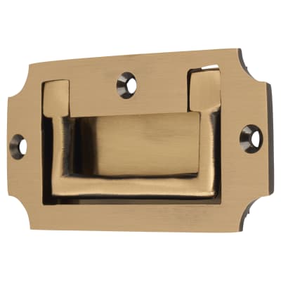Flush Chest Flush Military Cabinet Pull Handle - 89 x 45mm - Antique Brass