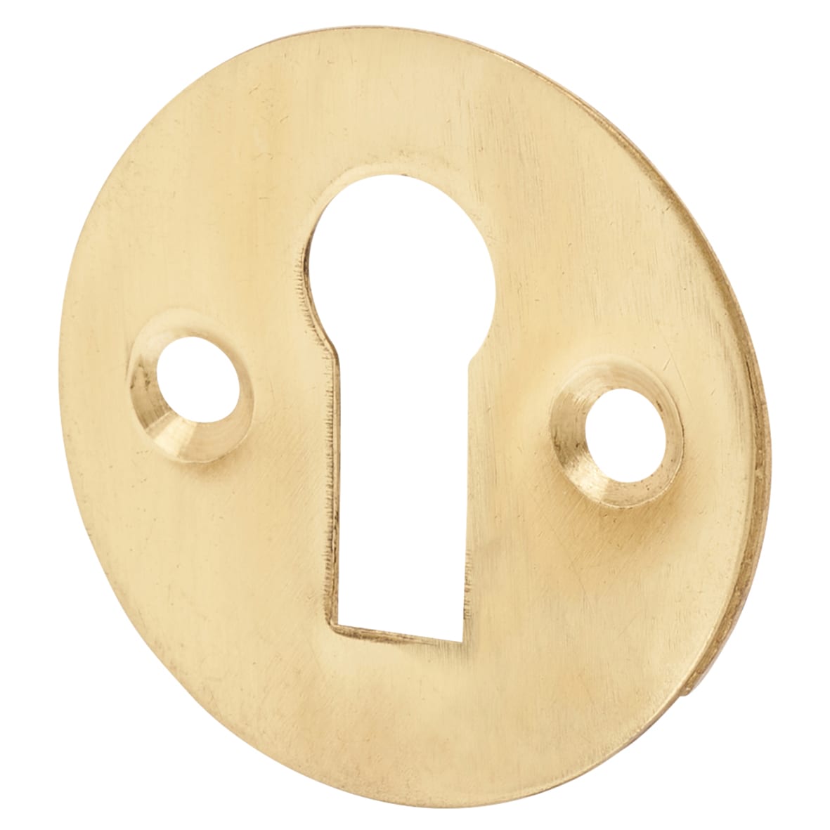 Victorian Escutcheon - 32mm Diameter - Keyhole - Polished Brass