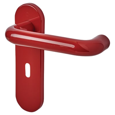 Rouge Red Nylon Steel Core Safety Keyhole Lock Door Handles - Paris Range - 165 x 46mm