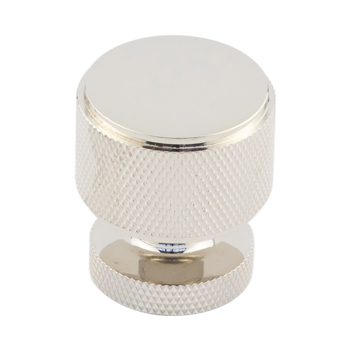 Piccadilly Knurled Round Cabinet Knob - 30mm Diameter - Polished Nickel