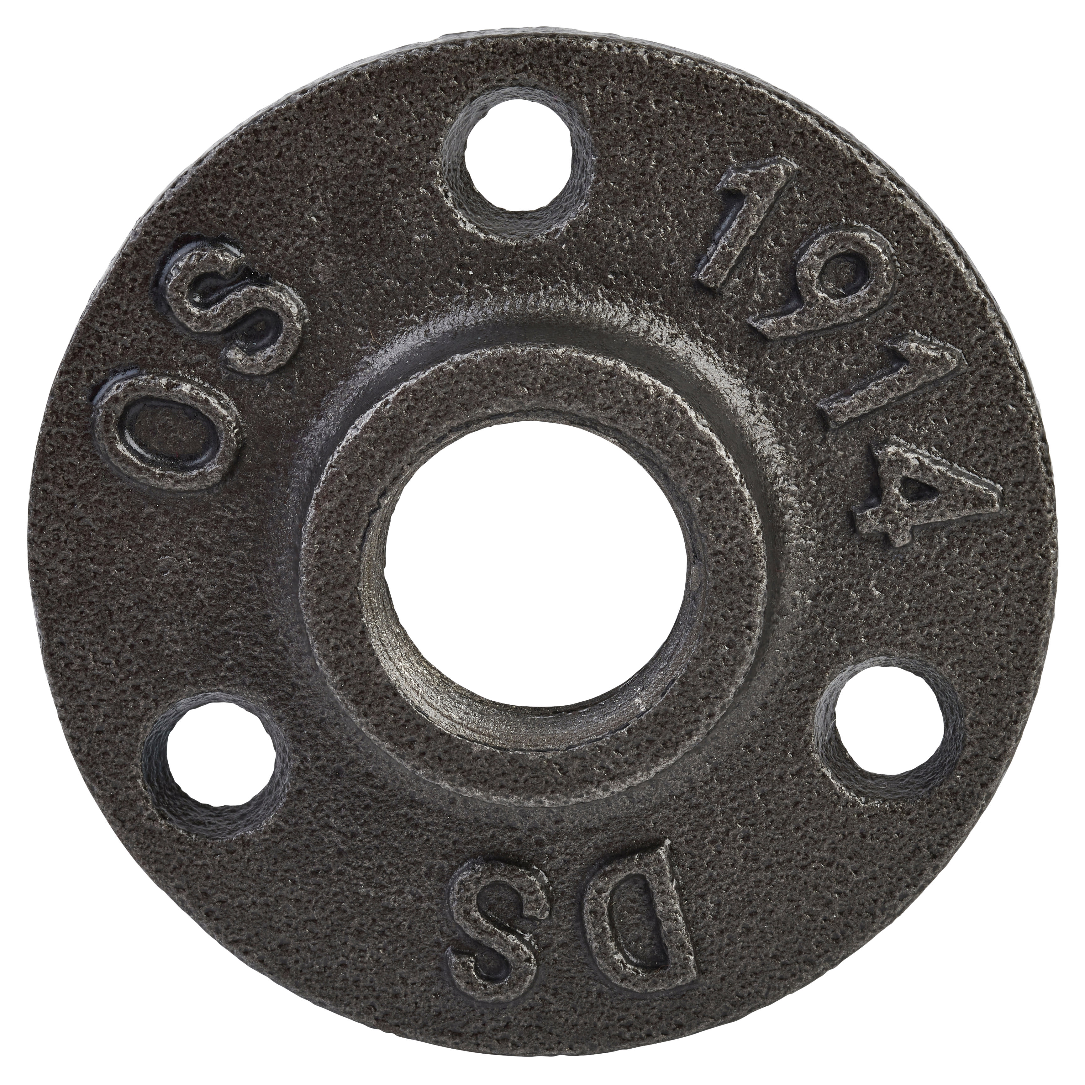 3/4" Pipe Shelving Iron Floor/Wall Fixing Flange - 65mm Diameter - Grey