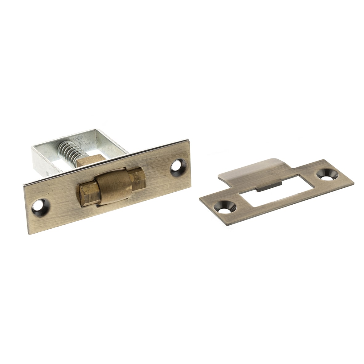 Heavy Duty Adjustable Roller Catch - 22 x 76mm Faceplate - Antique Brass