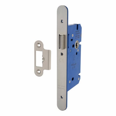 Architectural DIN Latch - 85mm Case - 60mm Backset - Radius - Satin Stainless Steel