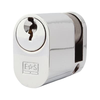 5 Pin 40mm Oval Single Cylinder - 30 + 10mm - Polished Chrome - Keyed Alike