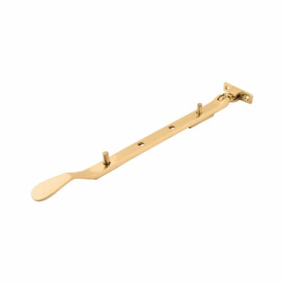 Budget Victorian Casement Window Stay - 10"/250mm Length - Polished Brass