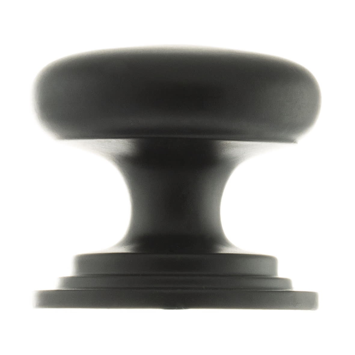 Old English Lincoln Victorian Round Cabinet Knob - 38mm Diameter - Matt Black