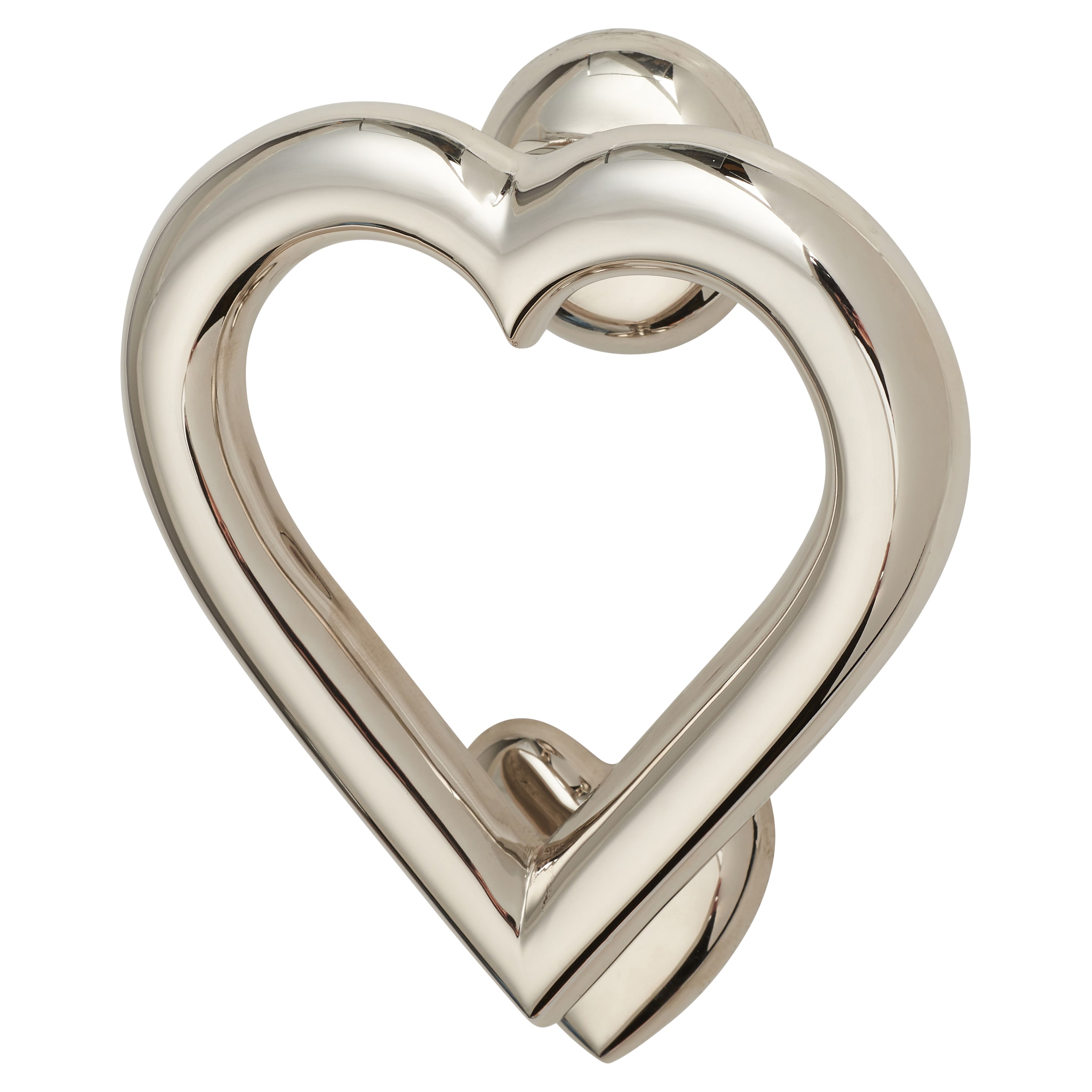 Heart Door Knocker - Polished Nickel - 120 x 110mm