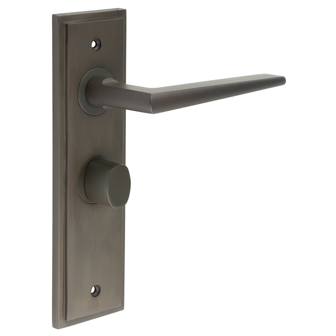 Dark Bronze Fire Rated Bathroom Door Handles - Mayfair - Inner 2 - 200 x 55mm