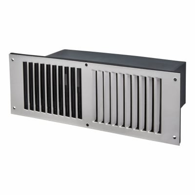 Floor Vent - 267 x 95 x 125mm - 11000mm² Free Air Flow - Polished Stainless Steel
