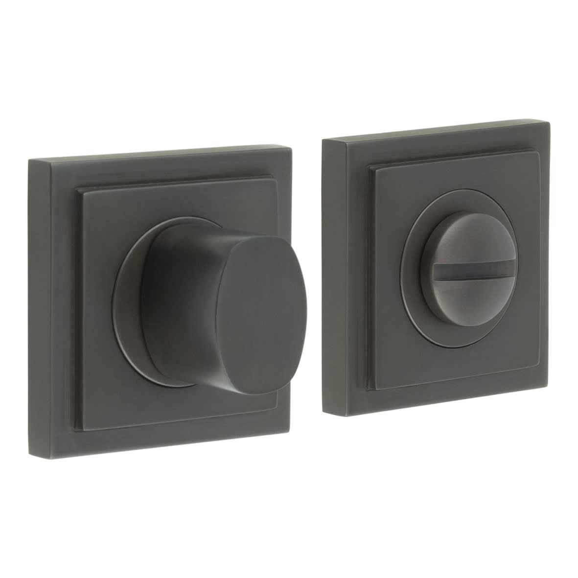 Inner 3 Turn & Release with Square Stepped Rose - 47 x 47mm - Dark Bronze