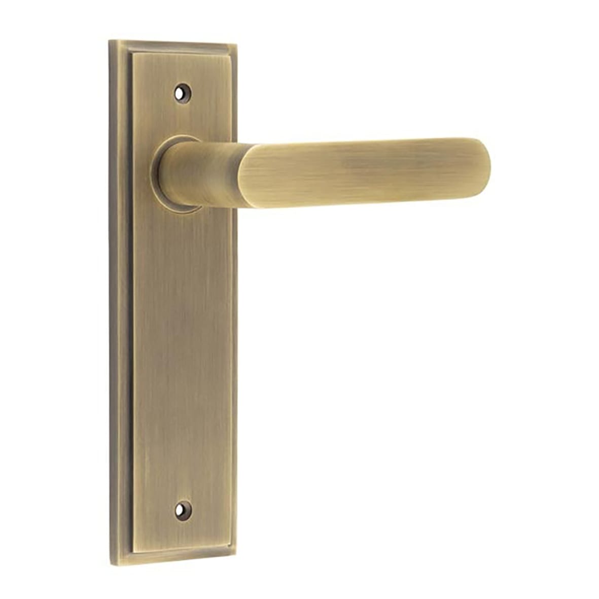 Antique Brass Fire Rated Latch Door Handles - Kensington - 200 x 55mm