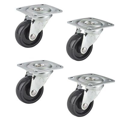 Classic Furniture Castor - Swivel Top - Plate Fixing - 31mm Diameter - Black - Pack of 4