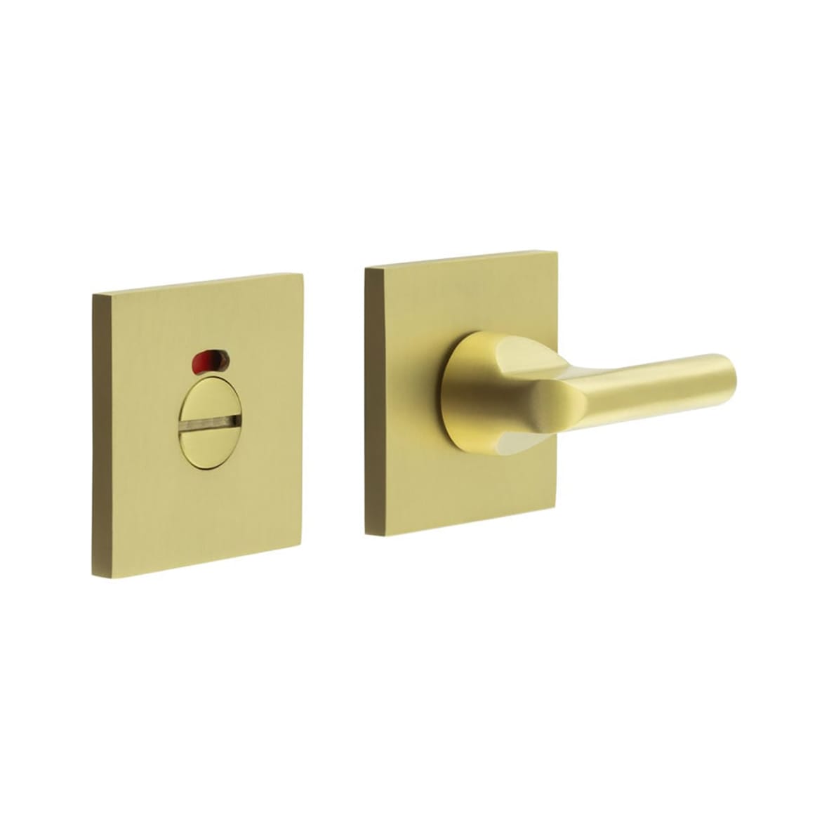 Square Bathroom Turn & Release with Indicator - 54 x 54mm - Satin Brass