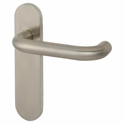 Satin Stainless Steel 19mm Return to Door Latch Door Handles - Radius - 170 x 45mm