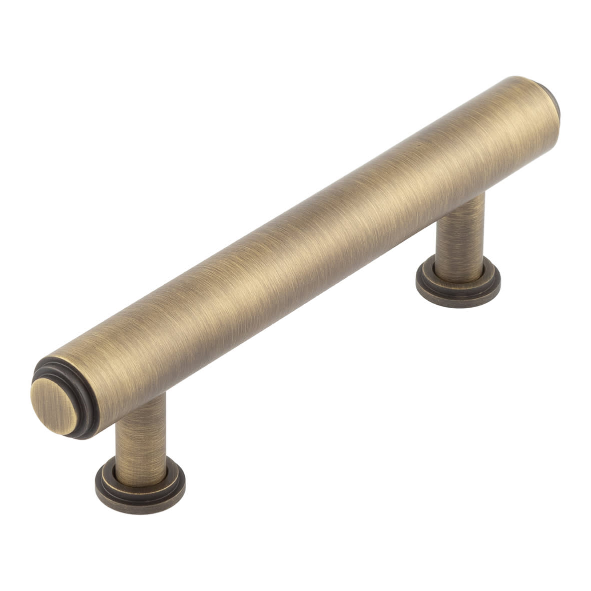 Belgrave 18mm Stepped T-Bar Cabinet Pull Handle - 96mm c/c - Antique Brass