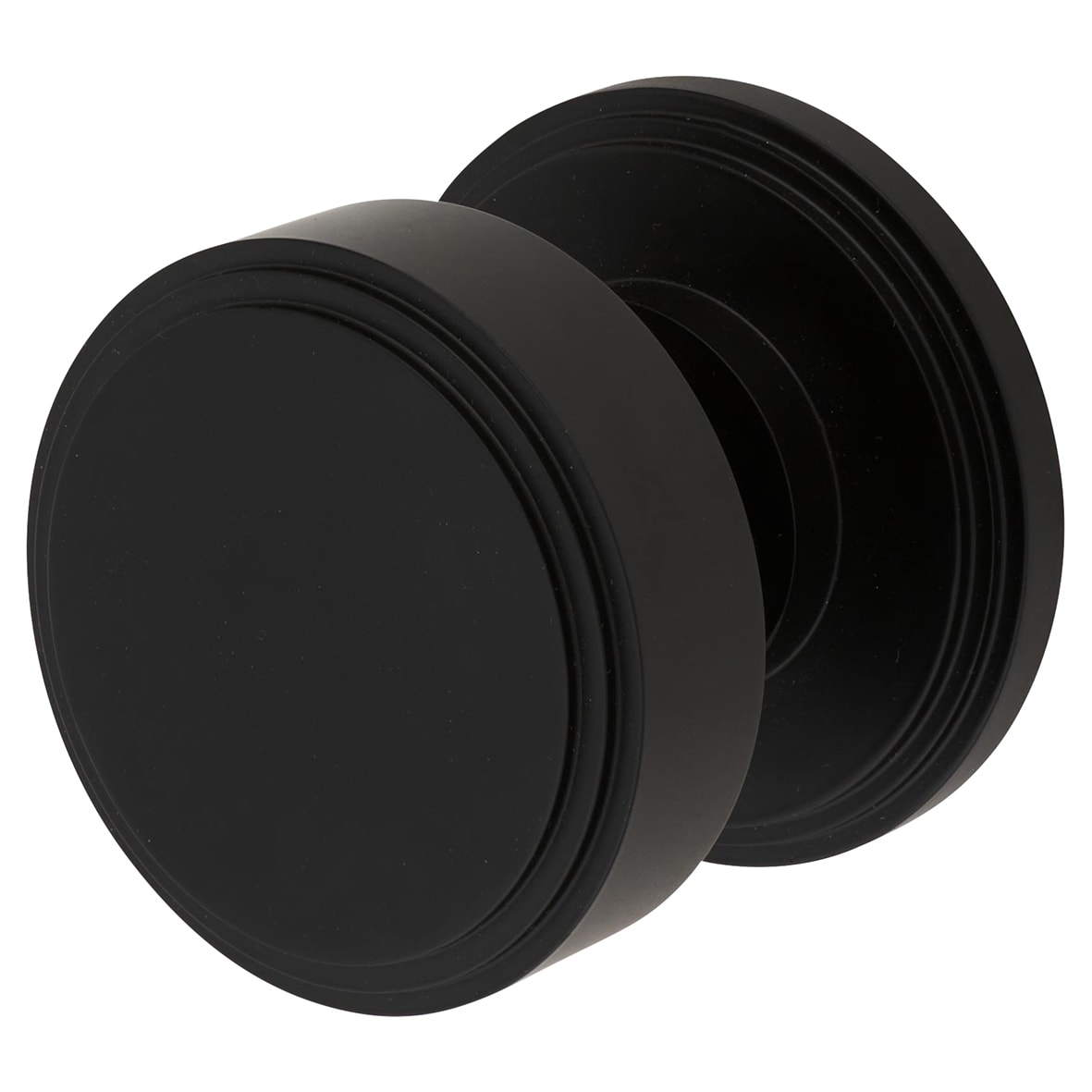 Matt Black Mortice Door Knob - 62mm Rose Diameter - Riley Range