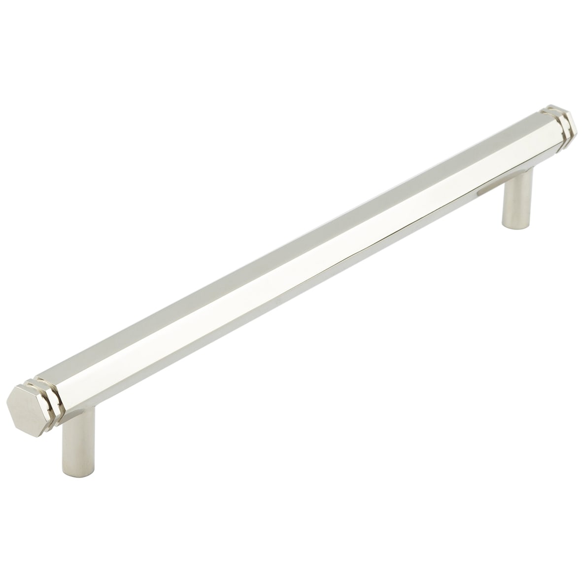 Nile 15mm Hex T-Bar Cabinet Pull Handle - 224mm c/c - Polished Nickel