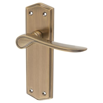 Antique Brass Latch Door Handles - Rome Range - 170 x 50mm