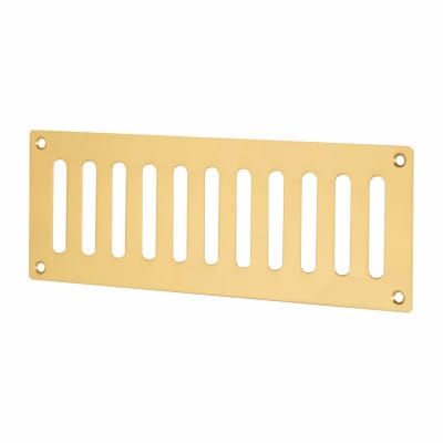Plain Slotted Vent - 242 x 89mm - 4800mm² Free Air Flow - Polished Brass