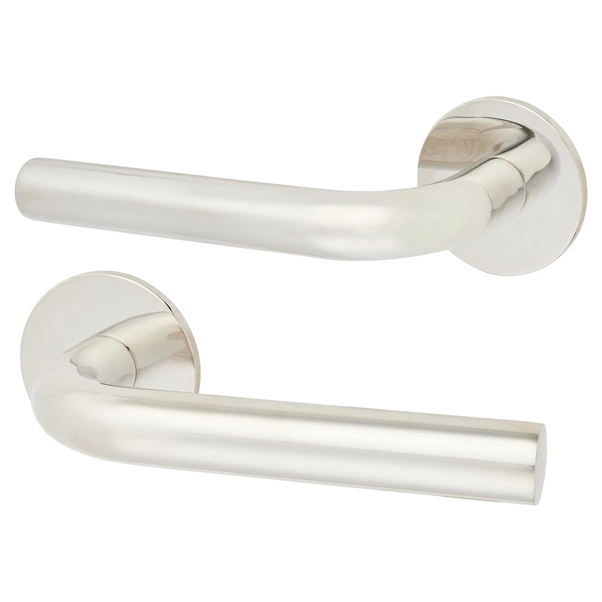 Polished Stainless Steel Door Handles on Round Slim Rose - Schema Syfte Range