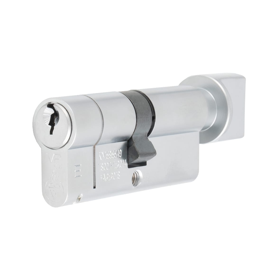 1 Star 6 Pin 80mm Euro Thumbturn Cylinder - 40 + 40mm - Satin Chrome - Keyed to Differ