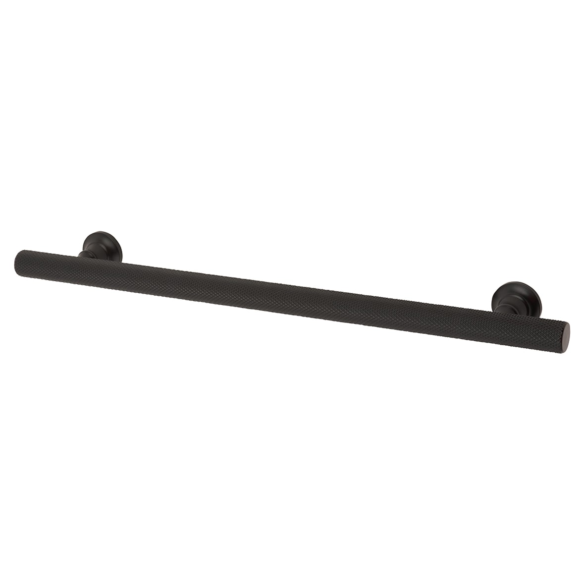 York 12mm Knurled T-Bar Cabinet Pull Handle - 192mm Centres - Matt Black