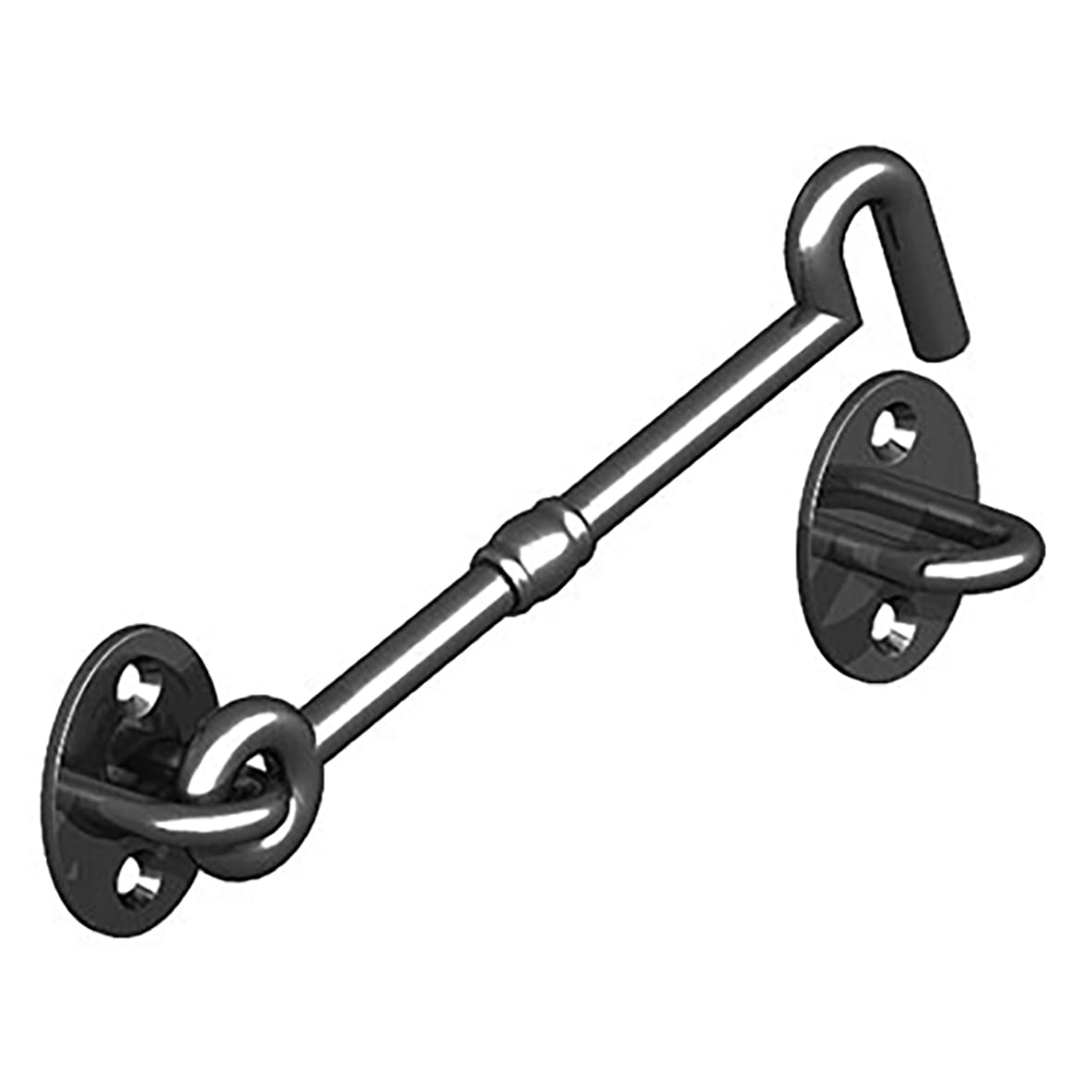 Medium Duty Cabin Hook & Eye - 200mm Length - Black Powder Coated