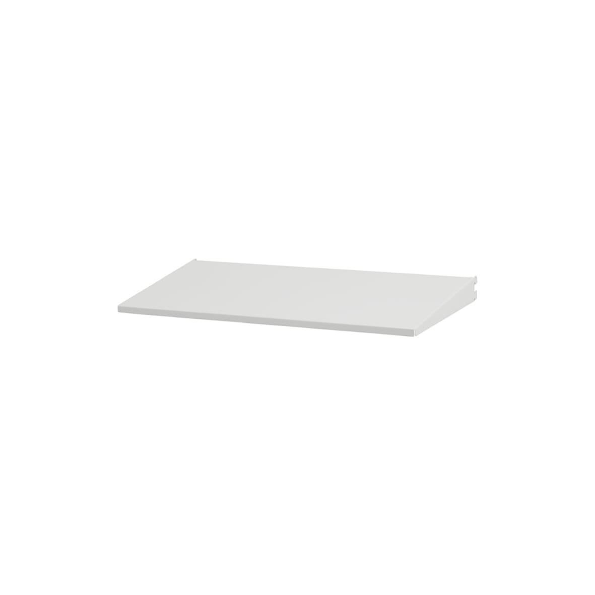 Top Track System - Angled Metal Shelf with Integrated Brackets - 598 x 267mm - White
