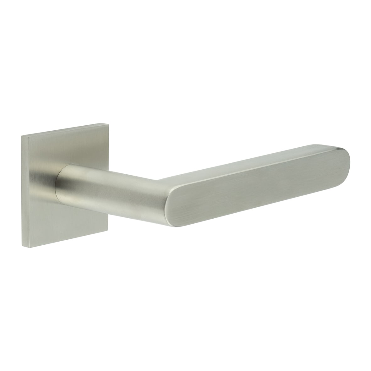 Satin Stainless Steel Unsprung Fire Rated Door Handles on Square Rose - CR-101 Range