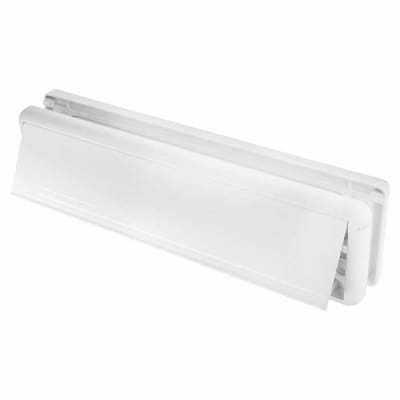 Seal Letter Plate - 304 x 70mm - Door Thickness 20-40mm - White