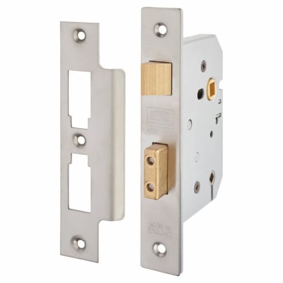 2226 Bolt Through Bathroom Lock - 77.5mm Case - 57mm Backset - Satin Chrome