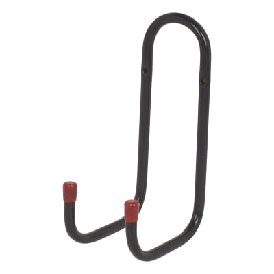 Tubular Garage and Shed Double Storage Hook - 120mm Depth - Black & Red