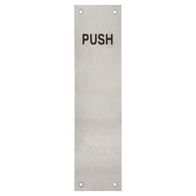 Stainless Steel Finger Plate - Push - 300 x 75 x 1.2mm - Satin