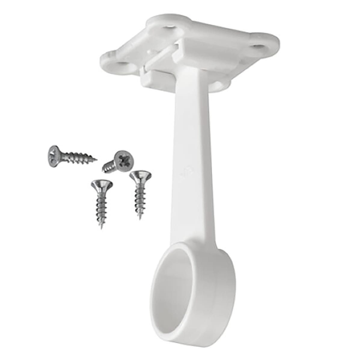 Top Track System - Clothes Hanging Rail Centre Holder - 95 x 44 x 44mm - White