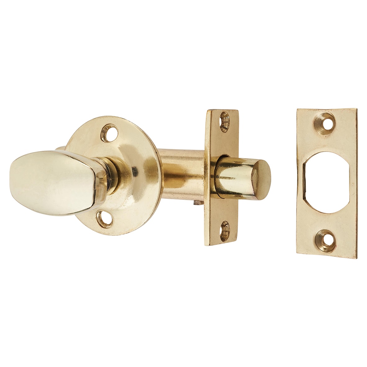 British Pattern Door Rack Bolt & Oval Turn - Polished Brass 424908P