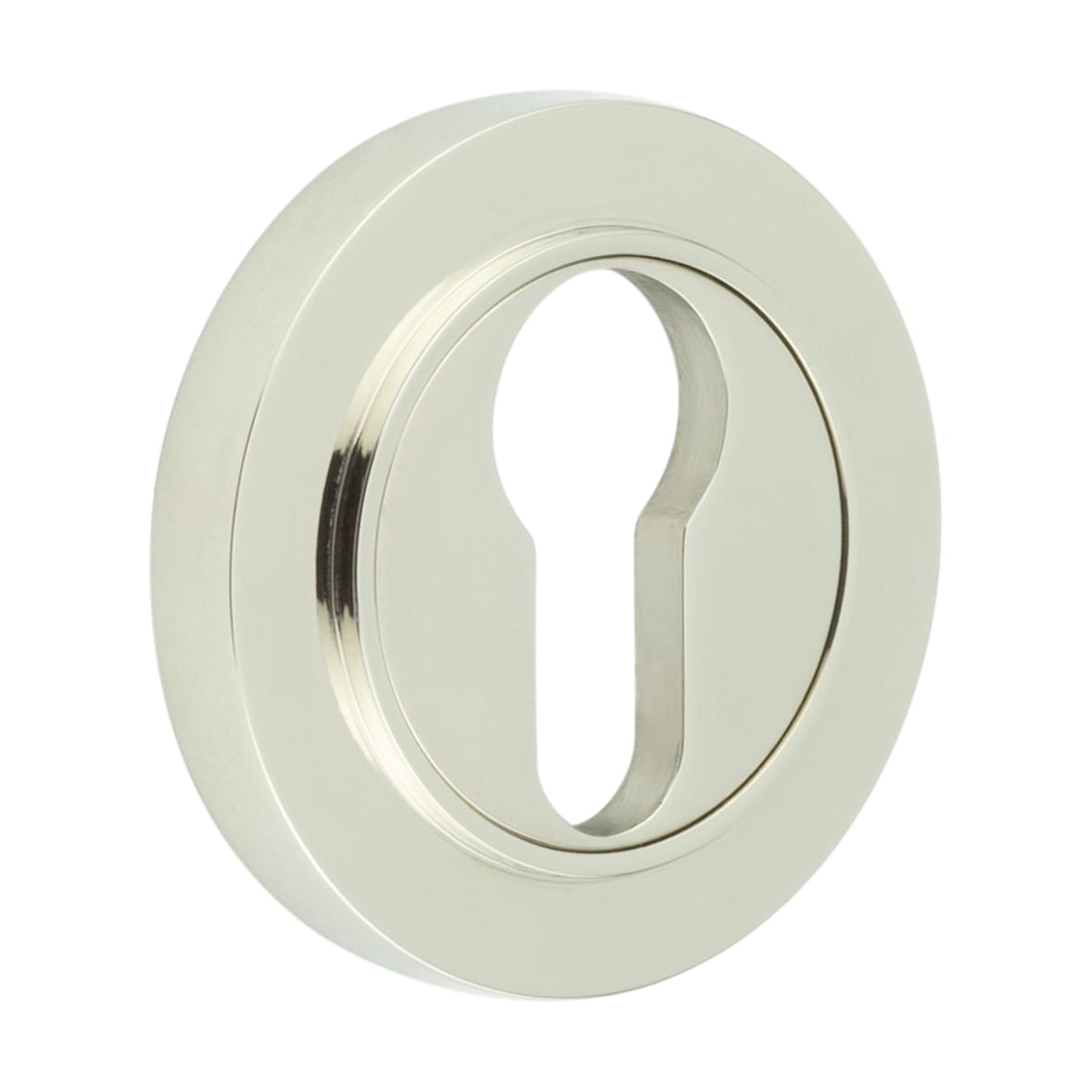 Escutcheon on Plain Rose - 53mm Diameter - Euro - Polished Nickel