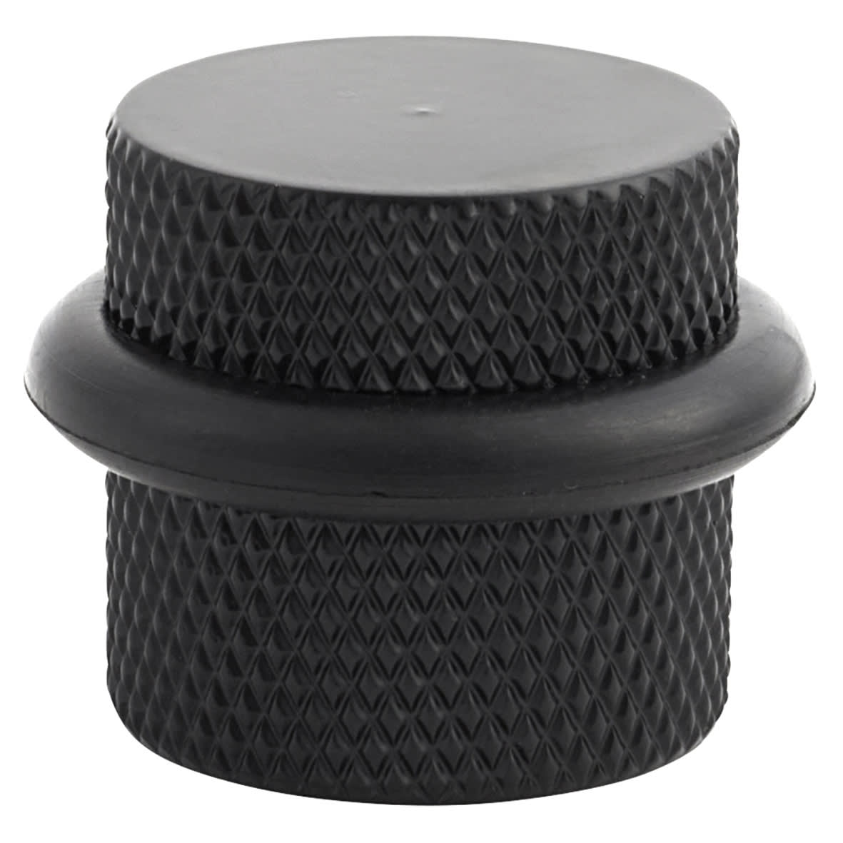 Knurled Floor Door Stop - 22 x 22mm - Matt Black