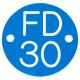 Fire Door Sign - Drilled - 50mm Diameter - Rigid Plastic - Blue